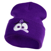Inside Emotions Fear Embroidered 12" Long Knitted Beanie - Purple OSFM
