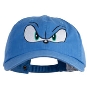 Blue Hedgehog Eyes Embroidered Pigment Dyed Wash Caps - Royal OSFM
