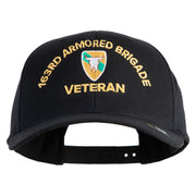 U.S. Army 163rd Armored Brigade Embroidered Retro Cotton Blend Snapback Cap - Black OSFM