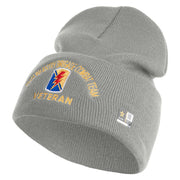 U.S. Army 79th Infantry Brigade Combat Team Logo Embroidered 12 Inch Solid Knit Cuff Long Beanie Made in USA - Dk-Ash OSFM