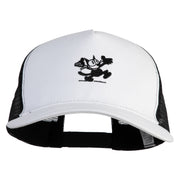 Classic 1919 Felix Cat Embroidered Big Size Mesh Cap - White Black XL-3XL