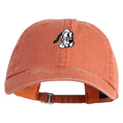 Classic 1930 Pluto Head Embroidered Pigment Dyed Cotton Cap - Orange OSFM