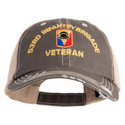 U.S. Army 53rd Infantry Brigade Embroidered Low Profile Special Cotton Mesh Cap - Brown-Khaki OSFM
