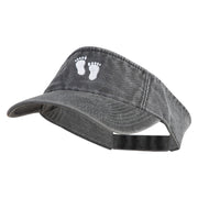 Bigfoot Tracks Icon Embroidered Washed Pigment Dyed Cotton Twill Visor - Black OSFM