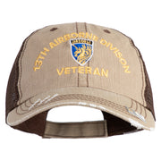 U.S. Army 13th Airborne Divison Embroidered Low Profile Special Cotton Mesh Cap - Khaki-Brown OSFM