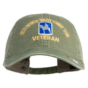 U.S. Army 116th Infantry Brigade Combat Team Embroidered Washed Solid Pigment Dyed Cotton Twill Brass Buckle Cap - Olive OSFM