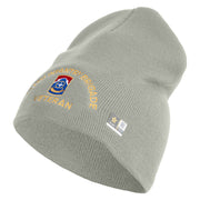 U.S. Army 174th Infantry Brigade Symbol Embroidered 8 Inch Solid Knit Short Beanie Made in USA - Dk-Ash OSFM
