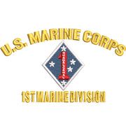 U.S. Marine Corps 1st Marine Division Logo digitized embroidery design