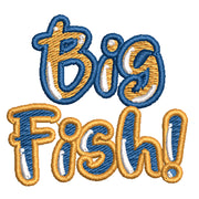 Big Fish Text digitized embroidery design