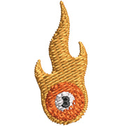 Flaming Billiard Ball digitized embroidery design