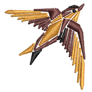 Geometric Shape Bird Logo digitized embroidery design