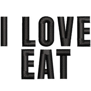 I Love Eat digitized embroidery design
