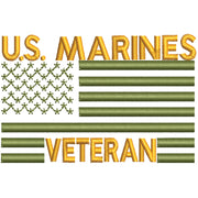 US Marine Veteran Flag Logo digitized embroidery design