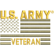 Licensed U.S. Army Veteran Flag digitized embroidery design