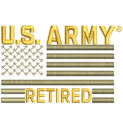 Licensed U.S. Army Retired Flag digitized embroidery design