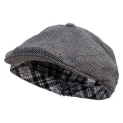Big Size 6 Panel Herringbone Applejack Ivy Cap - Charcoal XL-2XL
