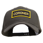 Foroner Text Law Forces Patched Big Size Structured Solid Poly Cotton Twill High Profile Prostyle Cap - Olive XL-3XL
