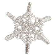 Small Snowflakes Christmas Embroidered Iron On Patch - Silver OSFM