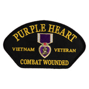 Purple Heart Vietnam Veteran Combat Wounded Patch - Wounded Vietnam OSFM