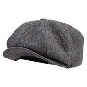 Men's 8 Panel Newsboy Cap - Black OSFM