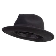 Men's Wide Ribbon Band Fedora Hat - Black L