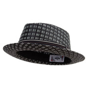 Woven Paper Straw Wide Brim Porkpie Upbrim Fedora