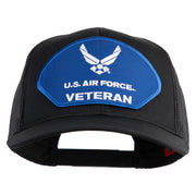 U.S. Air Force Veteran Blue Patched Solid Cotton Twill Mesh Prostyle Cap - Black OSFM