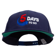 5 Days to Go Embroidered Brushed Cotton Twill High Profile Extra Size Cap - Navy XL-3XL