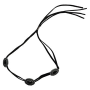 Suede and Buckle Adjustable Hat Band - Black OSFM