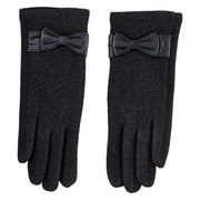 Women's Rose Print Texting Gloves - Black OSFM