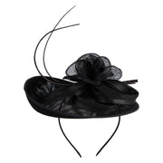 Women's Oversized Base Poly Sinamay Oval Disc Fascinator - Black OSFM