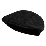 Checked Wool Polyester Blend Ivy Cap - Black-A S-M