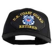 U.S. Coast Guard Retired Patched Solid Cotton Twill Pro Style Cap - Black OSFM