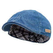 Washed Denim Ivy Cap with Elastic Band - Dk-Denim OSFM