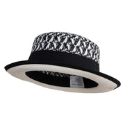 UPF 50+ Toyo Braid 2" Flat Brim Pork Pie Hat - Brown M