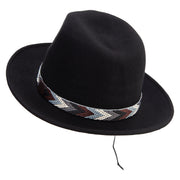 Men's 4 Color Tribal Band Fedora - Black L