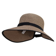Women's 4" Brim Hat with Velcro Strap - Black-Tweed OSFM