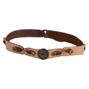 Faux Leather Studded Hat Band - Beige OSFM