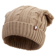 Big Size Cable Beanie - Khaki OSFM