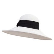 Women's Paper Braid Boater Crown Hat - White OSFM