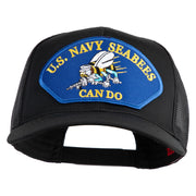U.S. Seabees Can Do Blue Patched Solid Cotton Twill Mesh Prostyle Cap - Black OSFM