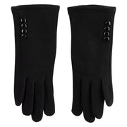 Women's 4 Button Texting Gloves - Black OSFM