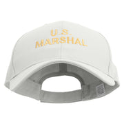 US Marshal Embroidered Big Size High Profile Twill Cap - White XL-3XL