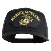Marine Mustang Black Patched Solid Cotton Twill Mesh Prostyle Cap - Black OSFM
