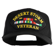 Desert Storm 90-91 Veteran Patched Solid Cotton Twill 5 Panel Prostyle Snap Cap - Black OSFM