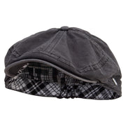 Big Size 6 Panel Pigment Dyed 8 Quarter Applejack Ivy Cap - Black XL-2XL