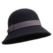 Women's Slanted Brim Cloche Hat - Black OSFM
