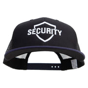 Police Security with Armour Embroidered Big Size Premium Flat Bill Trucker Cap - Navy-Black XL-3XL