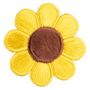 Cute Daisy Flower Embroidered Iron On Patch - Yellow OSFM