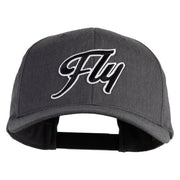 Fly Black Patched Retro Cotton Blend Snapback Cap - Dark Heather OSFM